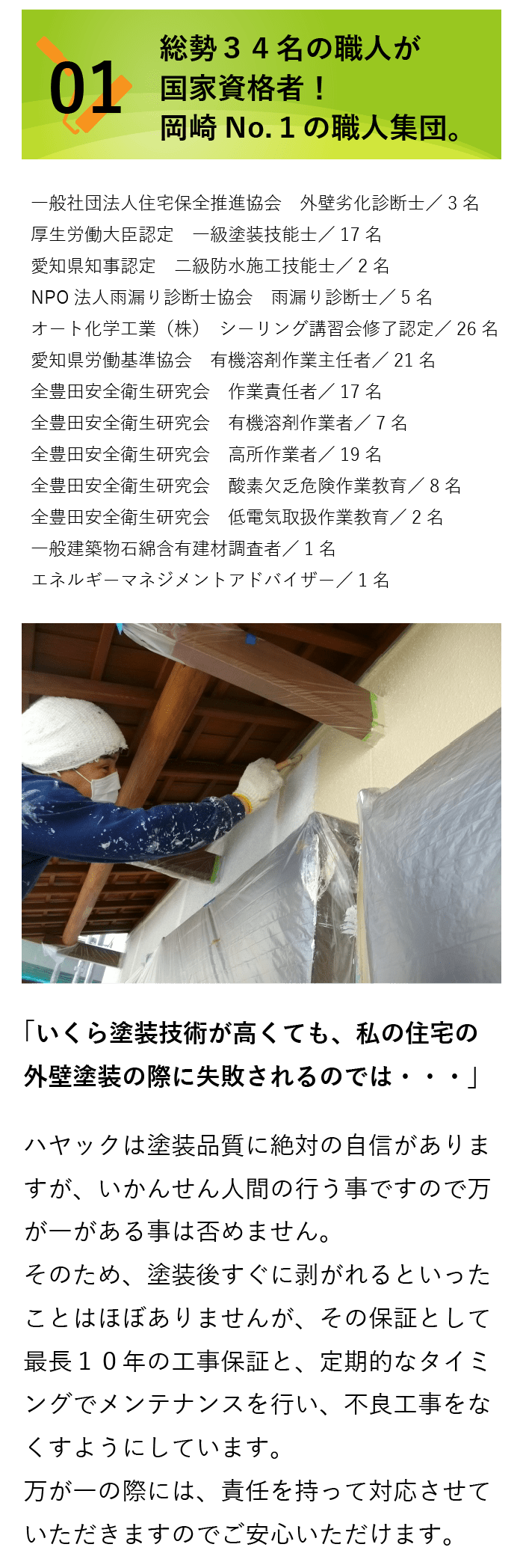 総勢34名の職人が国家資格者！岡崎No.1の職人集団。