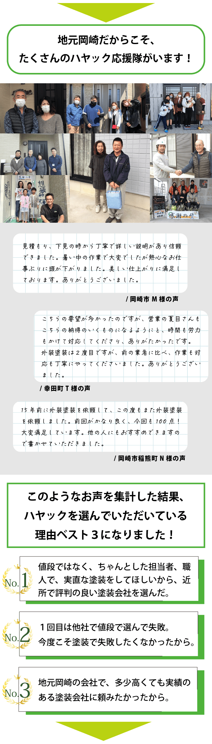 地元岡崎だからこそ、たくさんのハヤック応援隊がいます！