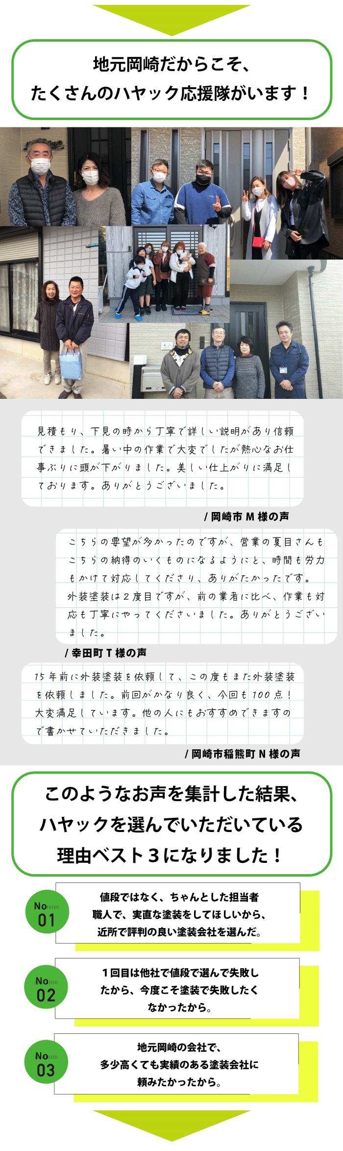 地元岡崎だからこそ、たくさんのハヤック応援隊がいます！